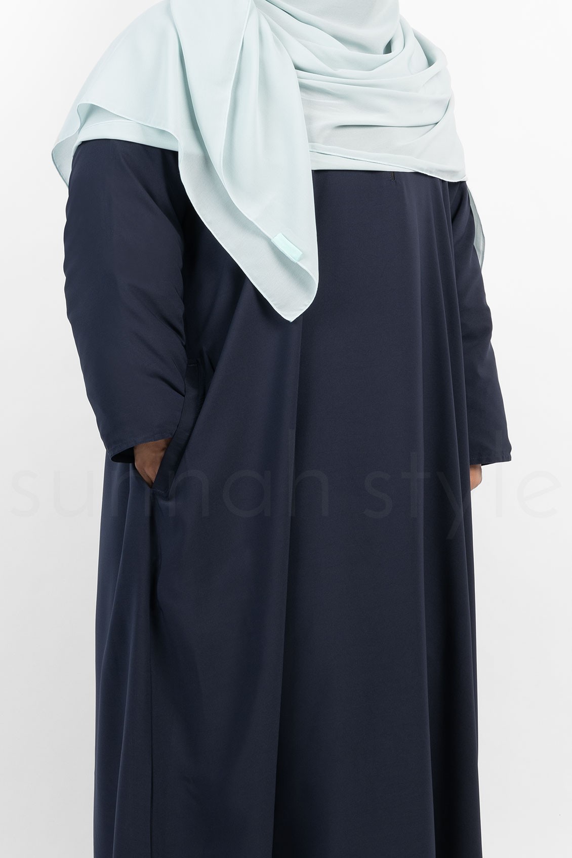 Sunnah Style Plain Closed Abaya Plus Navy Blue